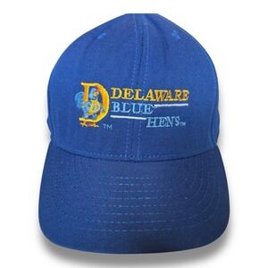 Vintage Delaware Blue Hens Tournament Headwear 7-1/4 Fitted Hat Split Bar